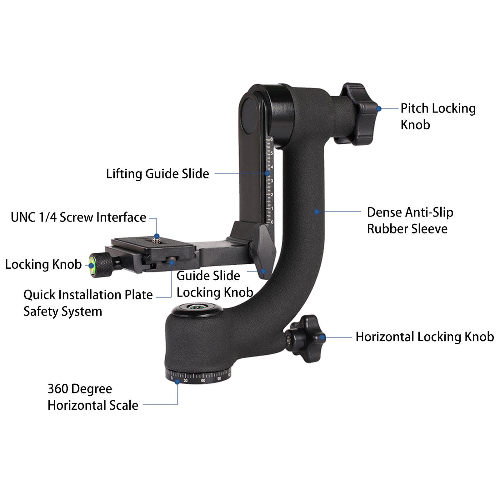 QINGZHUANGSHIDAI Q35 360 Degree Panoramic Gimbal Tripod Connector for DSLR Camera Telephoto Lens QINGZHUANGSHIDAI Q35 360 Degree Panoramic Gimbal Tripod Connector for DSLR Camera Telephoto Lens